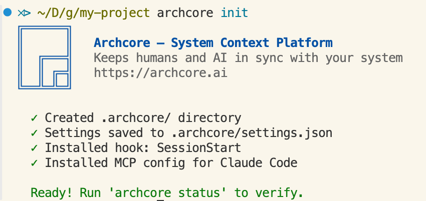 Archcore CLI in action