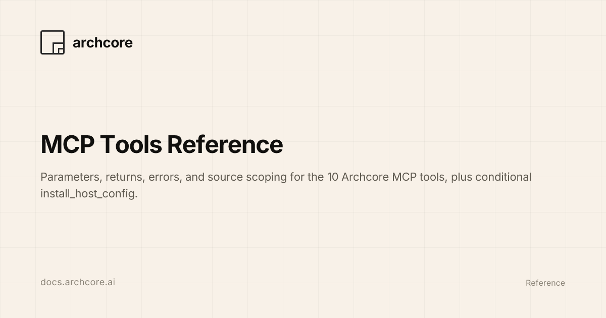 MCP Tools Reference | archcore